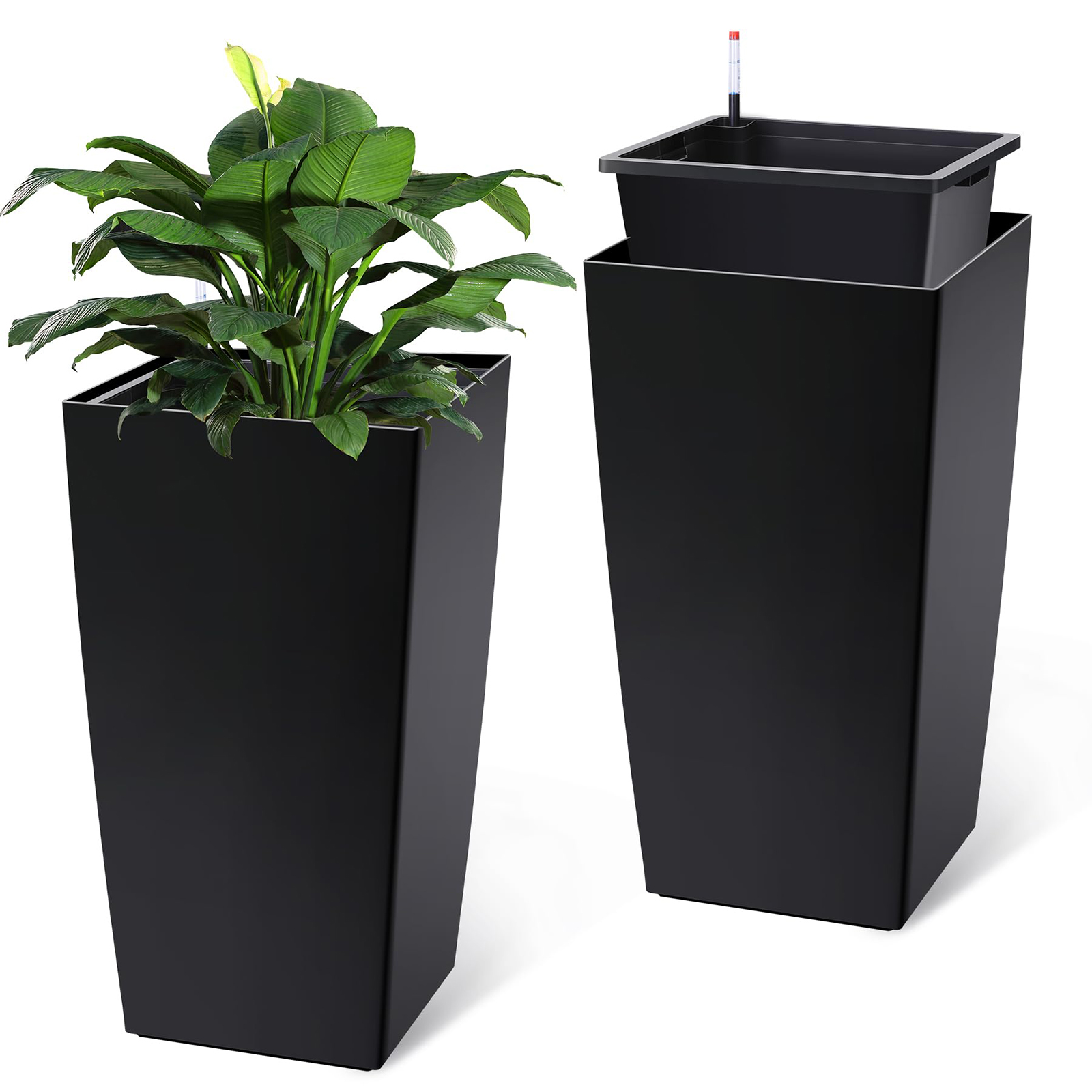 Set Of 2 30in Tall Planters Fo - Self Watering Insert review and price