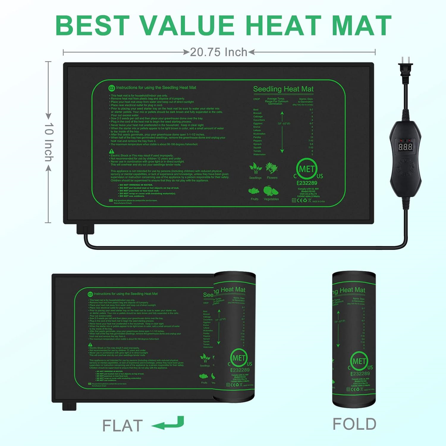 Seedling Heat Mat With Digital - Heat Mat Seedling review and price